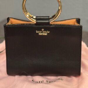 Kate Spade Black Mini Bag with Gold Rings